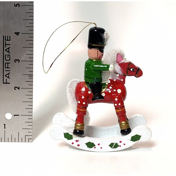 6 Vintage Wood Christmas Ornaments Painted Circus Horse Bear Nutcrackers Clown - Picture 7 of 14